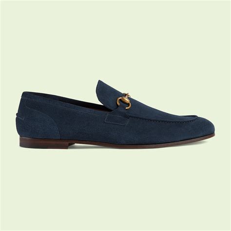 mocassino gucci uomo blu|Mocassino Gucci Jordaan uomo in pelle scamosciata blu.